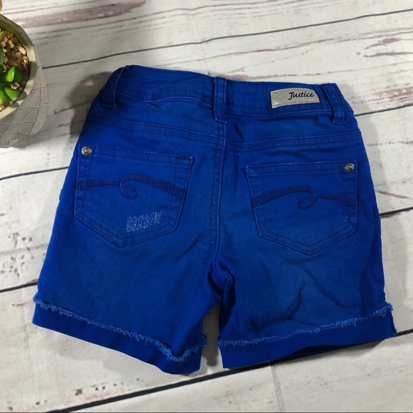 Justice girl size 8 blue Bermuda shorts - Picture 2 of 3